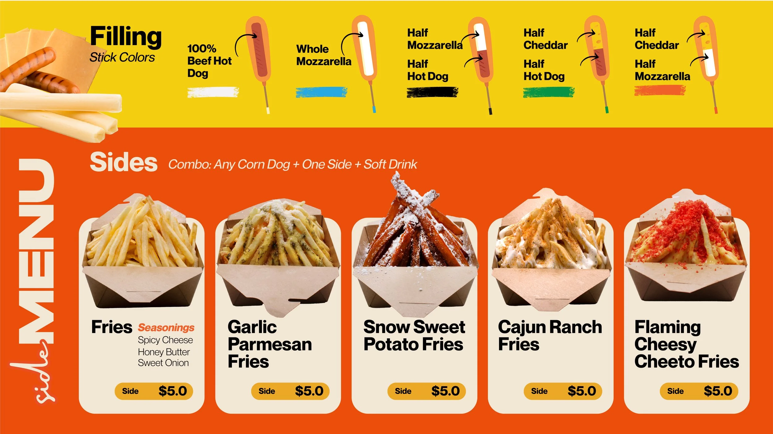 Menu | Order Corn Dogs Today! — Corn dogs by Mr.Cow